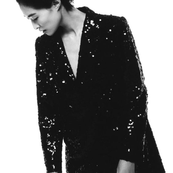 ZARA LONG SEQUINNED BLAZER 9336/556/255/032 - Picture 5 of 9